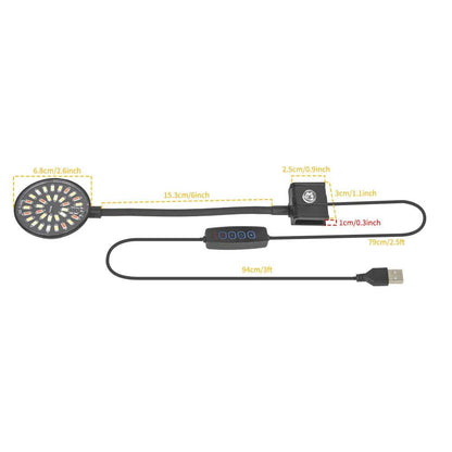 Lampe à pince USB 4W/7W pour aquarium, décoration Led, contrôle à spectre complet, lampe à algues, éclairage décoratif pour petit réservoir - Animaleriex