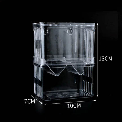Boîte d'isolation multifonctionnelle pour l'élevage de poissons d'aquarium, incubateur d'aquarium à haute transparence, Double Guppies, incubateur d'éclosion - Animaleriex