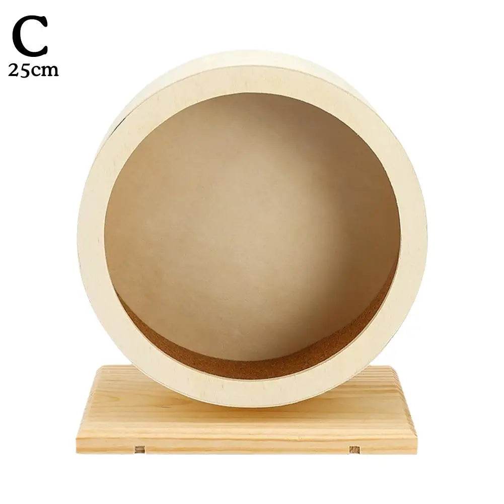 Roue de course pour Hamster, ours doré, support de ceinture en bois muet avec coussin en liège, rouleau de sport, ours doré, aménagement paysager, fournitures pour animaux de compagnie - Animaleriex