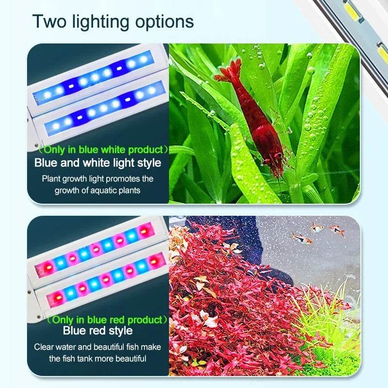 Lampe à pince Super brillante lumière LED d'aquarium pour plante aquatique grandir Aquarium lampe de synchronisation à spectre complet 220-240V 30 ~ 70CM 4W 8W 13W - Animaleriex