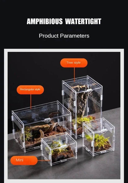 Boîte d'élevage de Terrarium pour reptiles, boîtier en acrylique, boîtier Nano arboricole pour tarentule, araignée, Scorpion, Dragon barbu - Animaleriex