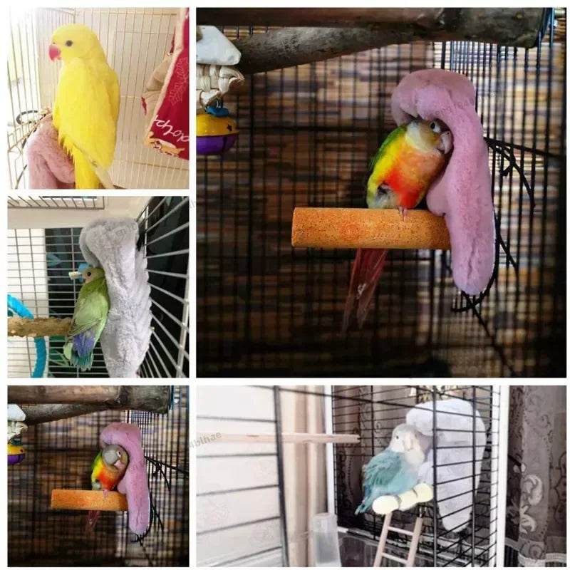 Hamac à oiseaux en peluche douce, coupe-vent d'hiver, Cage à perroquets, lit suspendu, grotte à perruches, tente de cachette, fournitures de nid d'oiseaux pour animaux de compagnie - Animaleriex