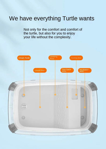 Réservoir de tortues en plastique transparent, avec zones pour la reproduction, l'alimentation, la natation, l'enclos intérieur, Cage pour tortues d'eau, habitat pour reptiles - Animaleriex