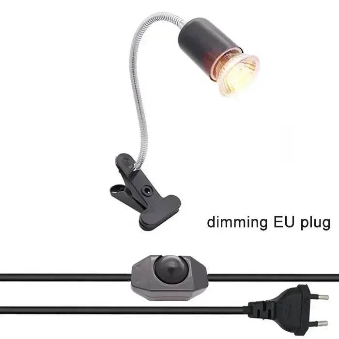 Ampoule halogène 50 W incluse, lampe chauffante pour reptiles, col de cygne réglable, lampes chauffantes pour réservoir d'aquarium, tortue, lézard, serpent, Terrarium - Animaleriex