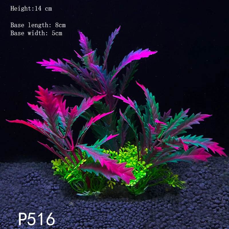 Plantes artificielles sous-marines en plastique pour Aquarium, faux arbuste aquatique, visualisation d'herbe verte, décoration de Simulation - Animaleriex