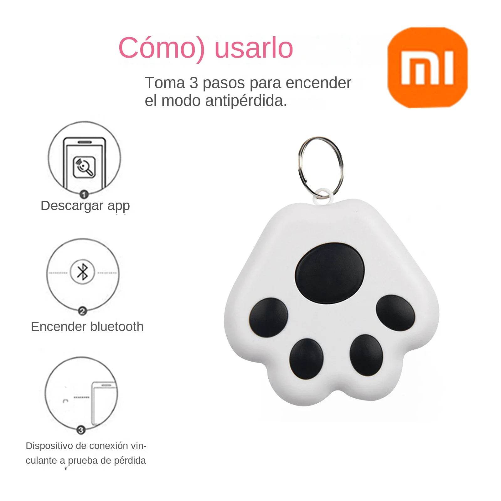Xiaomi – Mini traceur GPS en forme de patte de chien, localisateur Bluetooth sans fil Anti-perte, pour animal de compagnie, sac pour enfant, portefeuille, accessoires pour collier de clé - Animaleriex