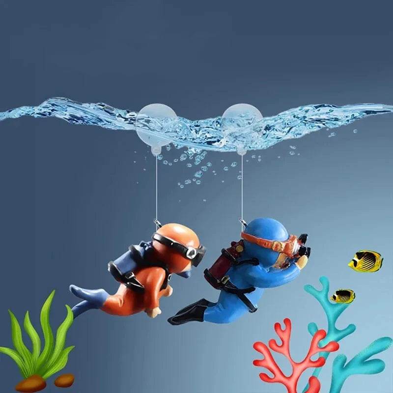 Ornement d'aquarium de plongée flottant – Décoration de plongeur sous-marin réaliste pour aquarium, ajoute du plaisir et du style à votre configuration aquatique. - Animaleriex