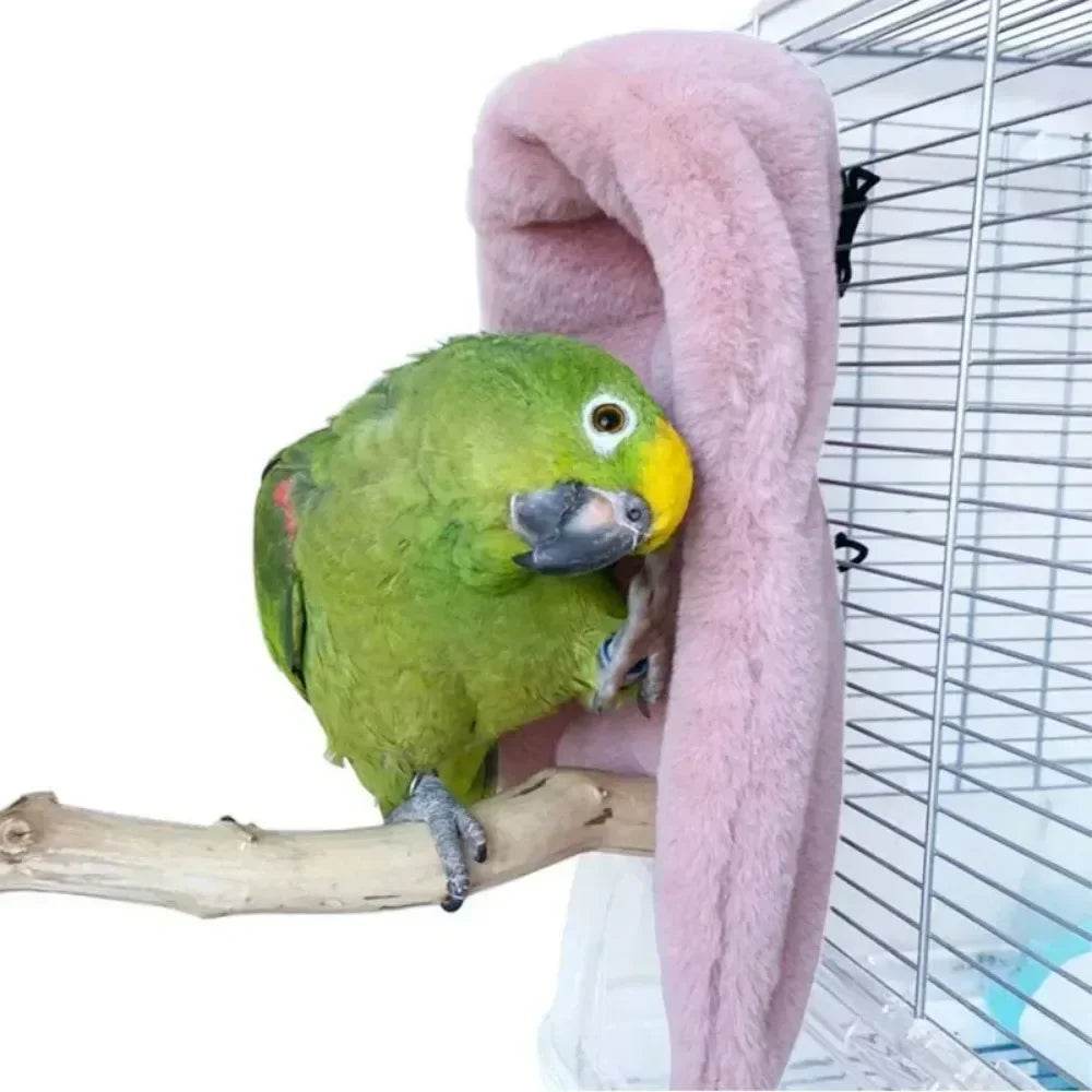 Hamac à oiseaux en peluche douce, coupe-vent d'hiver, Cage à perroquets, lit suspendu, grotte à perruches, tente de cachette, fournitures de nid d'oiseaux pour animaux de compagnie - Animaleriex