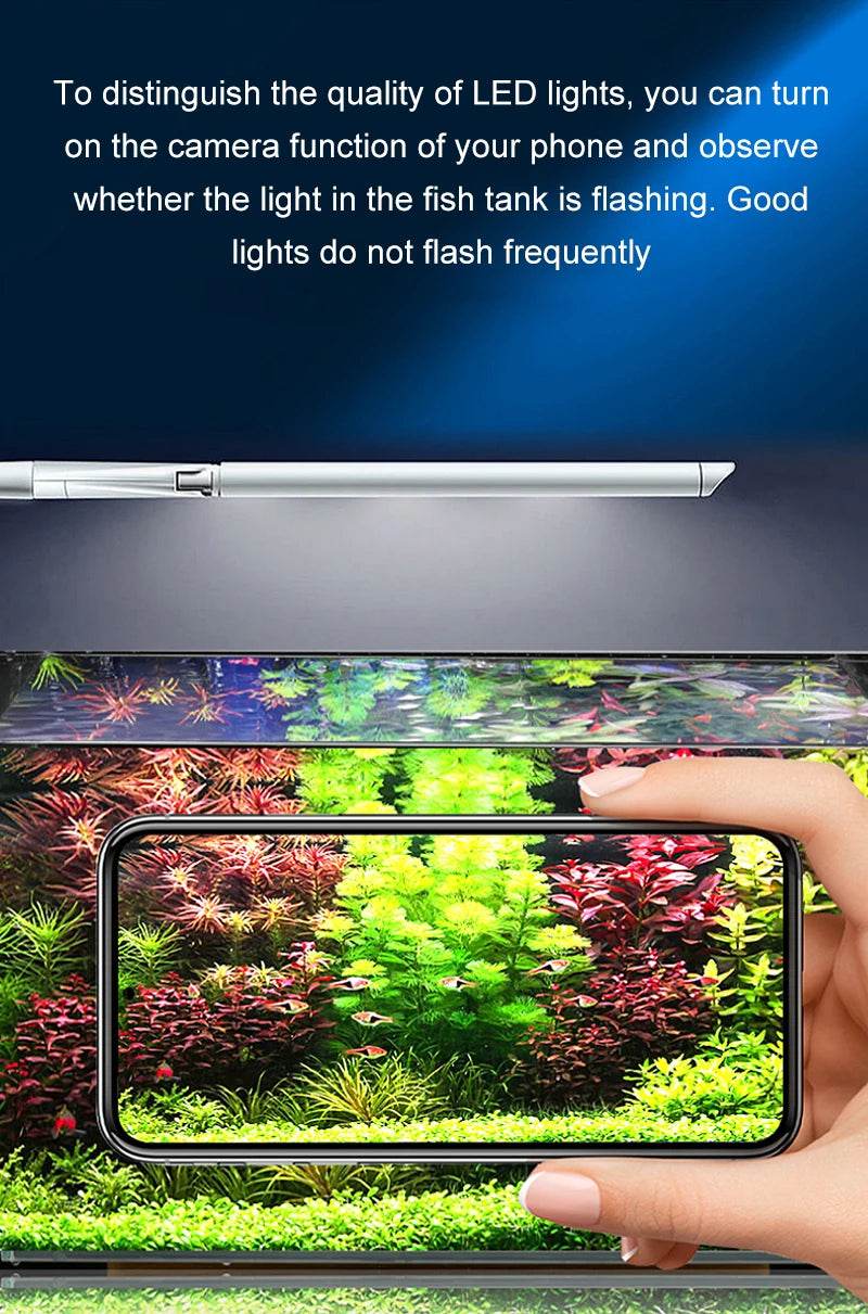 Lampe à pince Super brillante lumière LED d'aquarium pour plante aquatique grandir Aquarium lampe de synchronisation à spectre complet 220-240V 30 ~ 70CM 4W 8W 13W - Animaleriex
