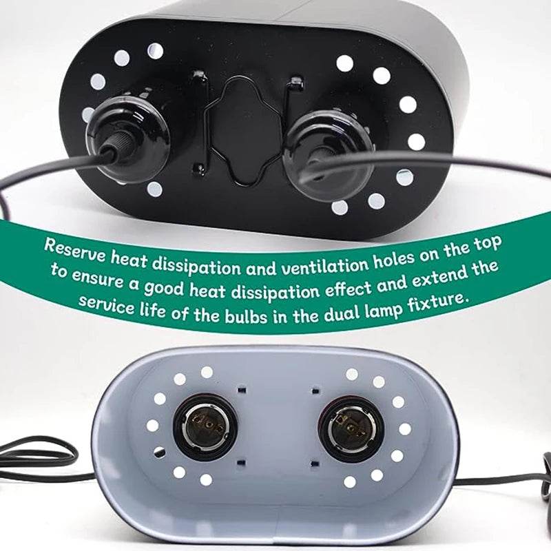 Lampe pour reptiles avec réglage de la température, éclairage thermique, lumière UVB avec interrupteurs indépendants pour serpent et tortue - Animaleriex