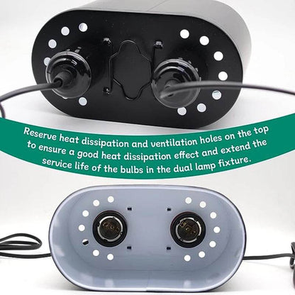 Lampe pour reptiles avec réglage de la température, éclairage thermique, lumière UVB avec interrupteurs indépendants pour serpent et tortue - Animaleriex