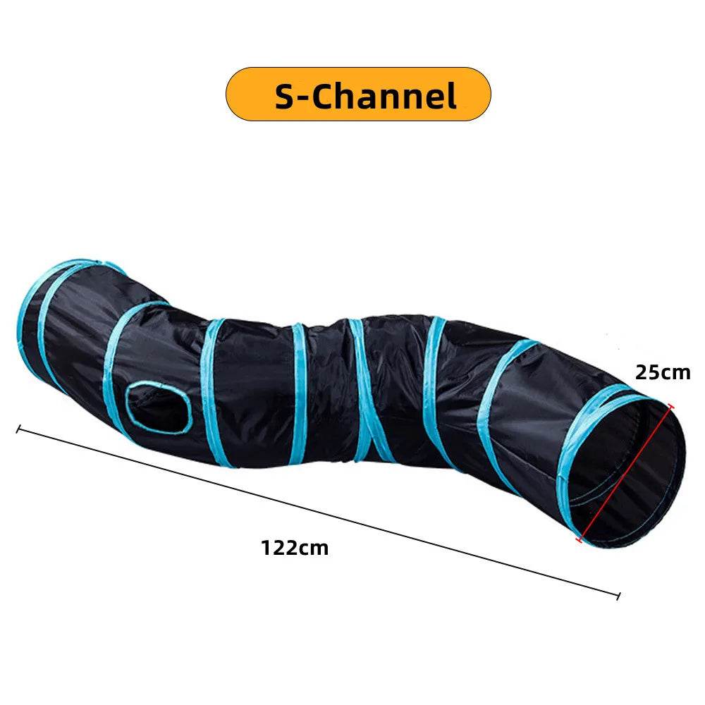 Tunnel pour chat, fournitures pour animaux de compagnie, Tunnel de jeu S T Pass pliable, jouet pour chat, baril de forage respirant pour papier fort d'intérieur - Animaleriex