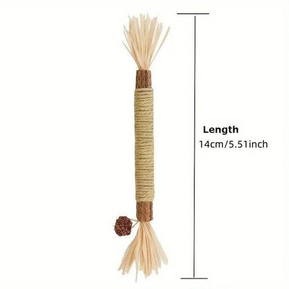 Jouets pour chats, bâton à mâcher en vigne argentée, Polygonum Kitty, herbe de raphia, fournitures pour animaux de compagnie, bâton de nettoyage des dents, morsure d'animal de compagnie, jouet pour chat, corde de chanvre, 1 pièce - Animaleriex