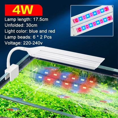 Lampe à pince Super brillante lumière LED d'aquarium pour plante aquatique grandir Aquarium lampe de synchronisation à spectre complet 220-240V 30 ~ 70CM 4W 8W 13W - Animaleriex