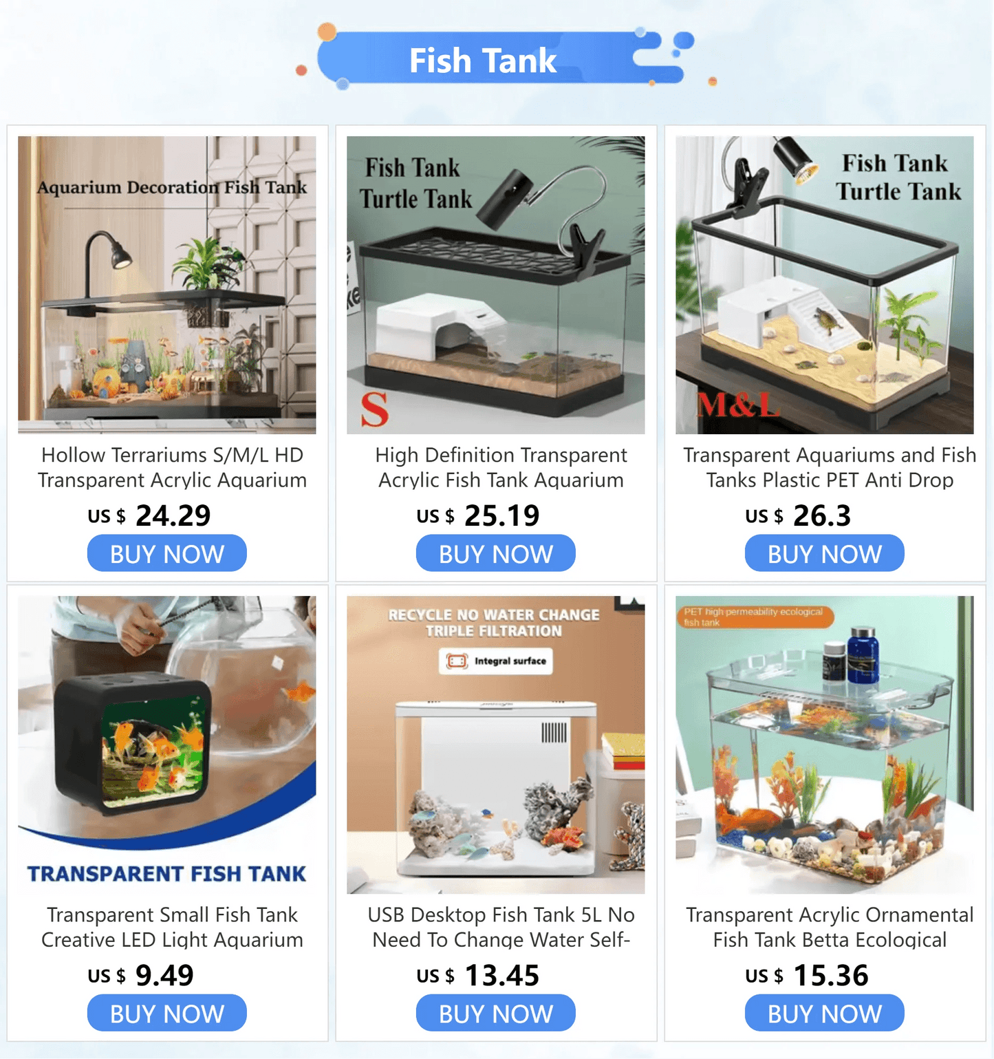 Transparent petit Aquarium créatif lumière LED Aquarium poissons blocs de construction isolé boîte réservoir pour reproduire l'alimentation Betta poisson rouge - Animaleriex