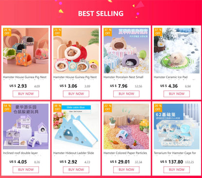 Jouet coulissant pour Hamster assemblé, cochon d'inde, ours doré, nid de maison de Hamster respirant et amusant, Chinchillas, jouet d'exercice pour Hamster, accessoire - Animaleriex
