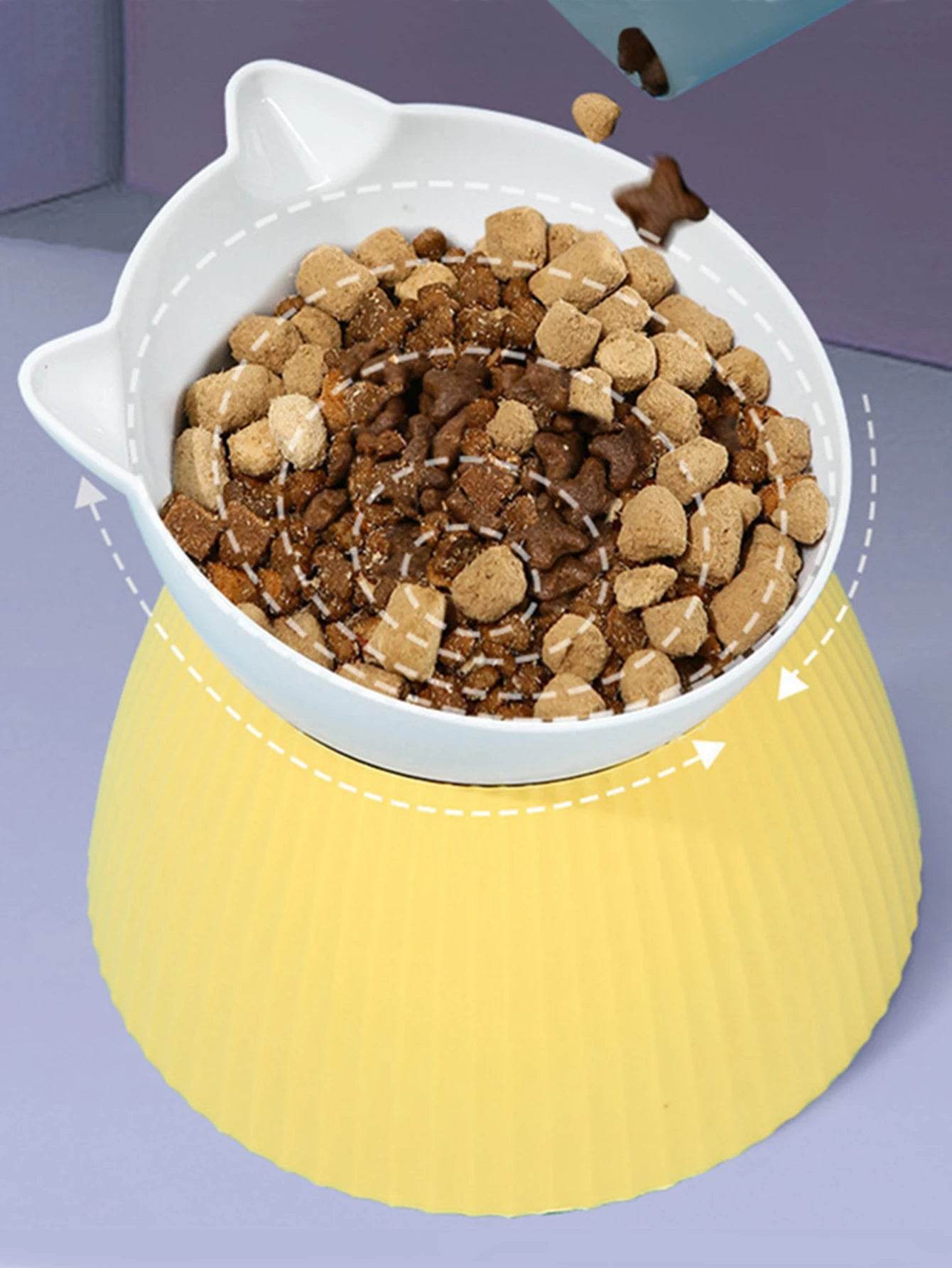 Bols surélevés pour chat avec support surélevé, 15 supports de protection du cou inclinés, bol distributeur d'eau et de nourriture pour animaux de compagnie, pour chats ou petits chiens, 1 pièce - Animaleriex