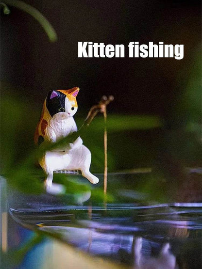 Décoration d'aquarium de pêche pour chat, 1 pièce, Statues d'aménagement paysager, affichage, décorations suspendues pour chat de pêche - Animaleriex