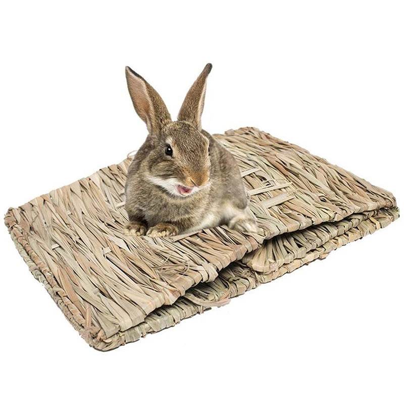Cages à lapin tissées pliables pour animaux de compagnie, Hamster, cochon d'inde, lapin, herbe, jouet à mâcher, tapis, nid de lit de maison pour petits animaux, accessoires pour lapins - Animaleriex