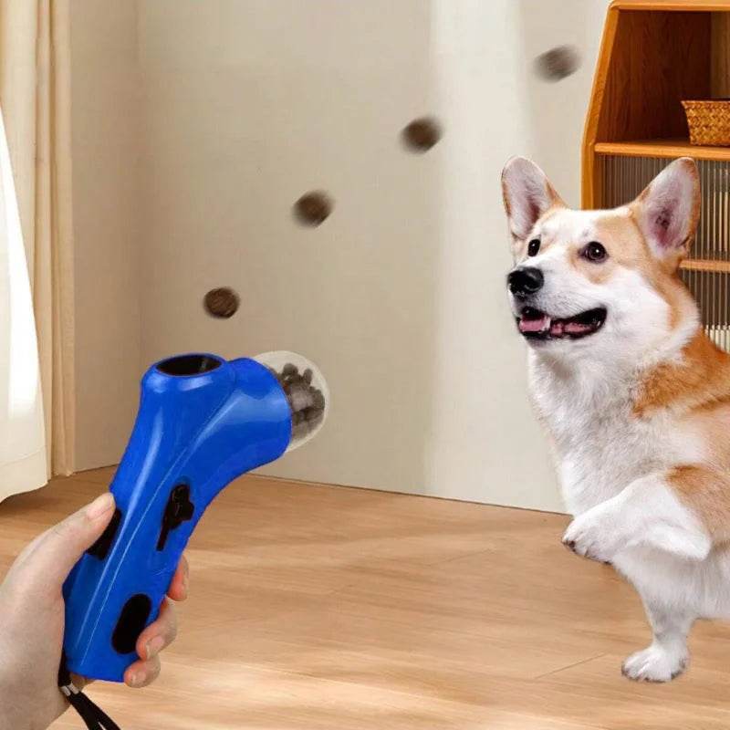 Distributeur de friandises interactif Portable, équipement d'entraînement de nourriture pour chiens, pistolet lanceur, distributeur de collations pour animaux de compagnie, accessoires, fournitures d'outils, produit - Animaleriex