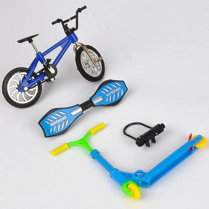 Mini trottinette à deux roues, 1 ensemble, jouets éducatifs pour enfants, trottinette à doigts, vélo, Skateboard, cadeau d'anniversaire pour garçons - Animaleriex