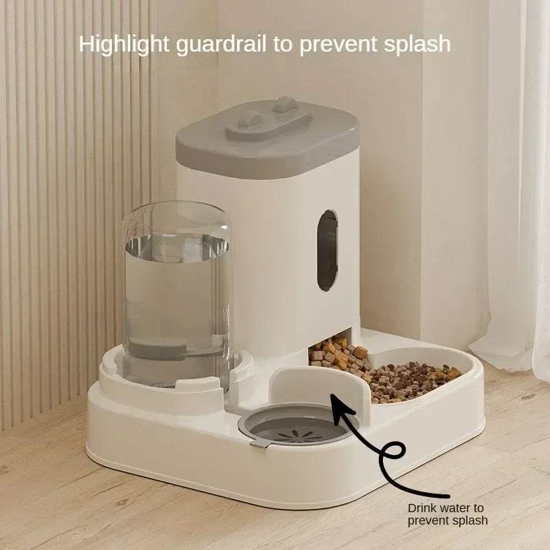 Mangeoire automatique chat chien bol de nourriture avec fontaine d'eau animal de compagnie grande capacité support surélevé bol pour chat abreuvoir accessoires - Animaleriex