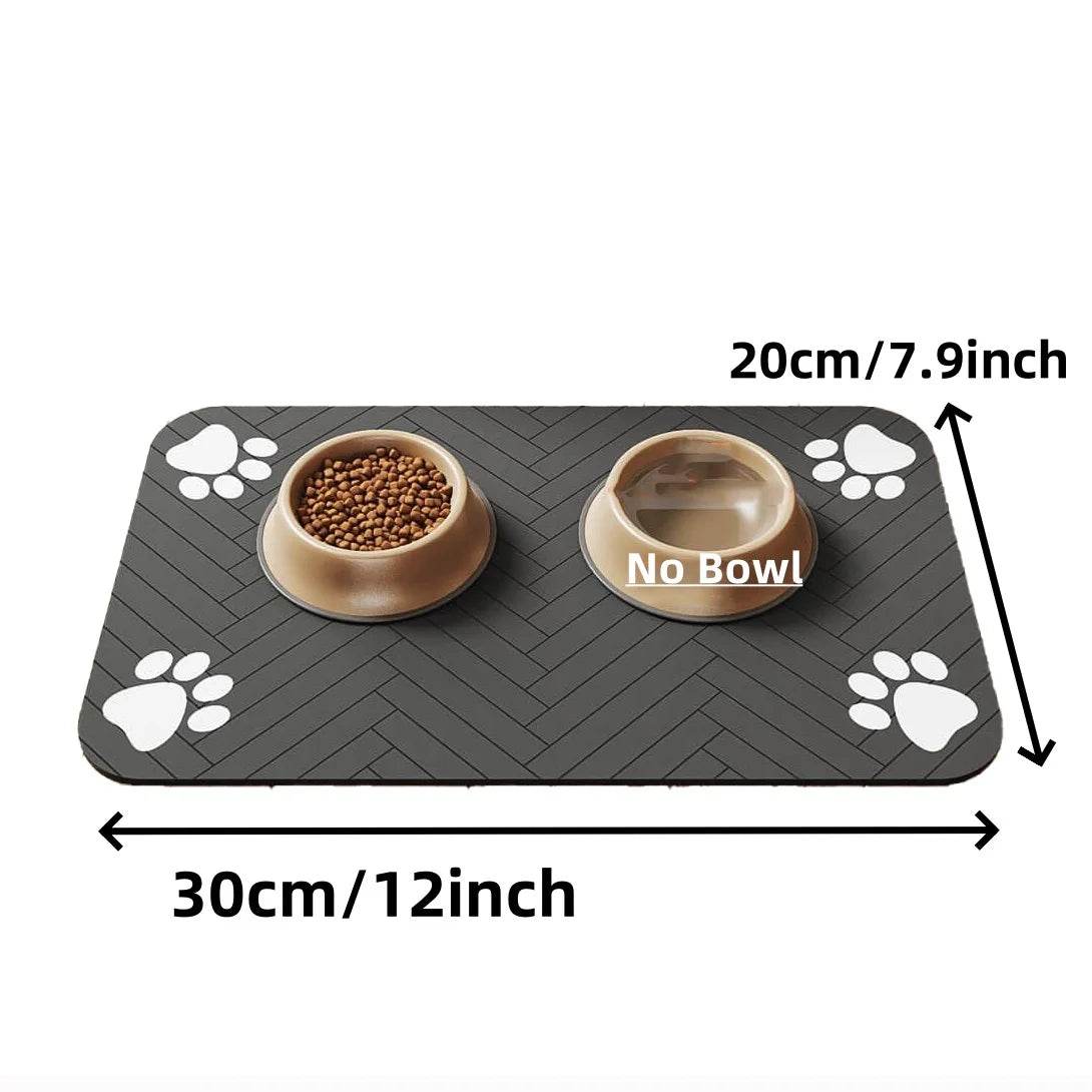 Tapis d'alimentation pour animaux de compagnie, napperon absorbant pour bol de nourriture et d'eau, avec support en caoutchouc imperméable, tapis d'eau à séchage rapide pour chien et chat - Animaleriex