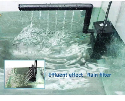 Pompe de filtre à eau Submersible à bas niveau, filtre pour réservoir de tortue, Aquarium, réservoir de poissons, pompe verticale augmentant l'oxygène, prise ue 3W - Animaleriex