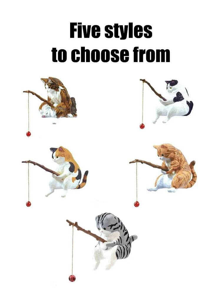 Décoration d'aquarium de pêche pour chat, 1 pièce, Statues d'aménagement paysager, affichage, décorations suspendues pour chat de pêche - Animaleriex