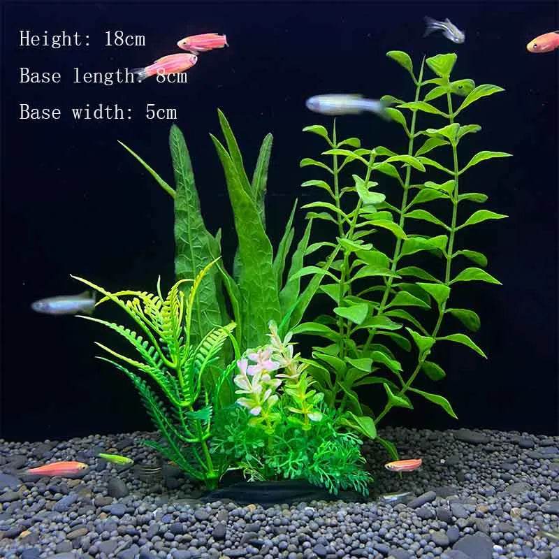 Plantes artificielles sous-marines en plastique pour Aquarium, faux arbuste aquatique, visualisation d'herbe verte, décoration de Simulation - Animaleriex