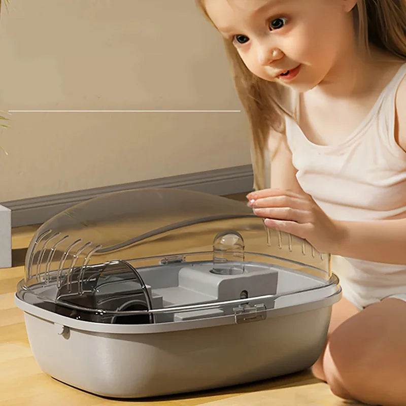 Grande Cage de Hamster avec Ventilation ouvrable, maison transparente pour habitat de Hamster, lapin, gerbilles, hérisson, souris, petits animaux - Animaleriex