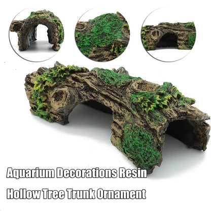 Aquarium creux arbre Tunnel grotte ornement poisson crevettes Reptile cachette abri Aquarium décorations petit aquarium accessoires - Animaleriex