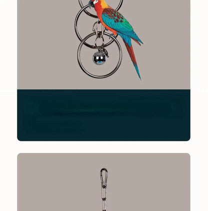 Jouet perroquet en acier inoxydable 304, escalade, grand diamant de taille moyenne, Machine grise, Puzzle, Cage à oiseaux, présentoir suspendu - Animaleriex