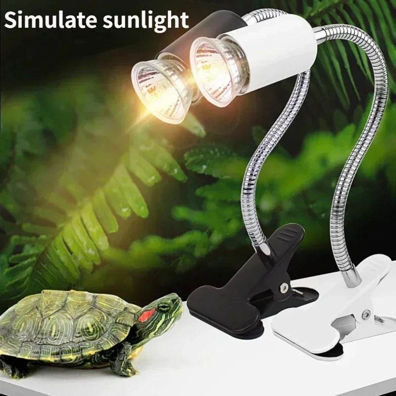 Ampoule halogène 50 W incluse, lampe chauffante pour reptiles, col de cygne réglable, lampes chauffantes pour réservoir d'aquarium, tortue, lézard, serpent, Terrarium - Animaleriex