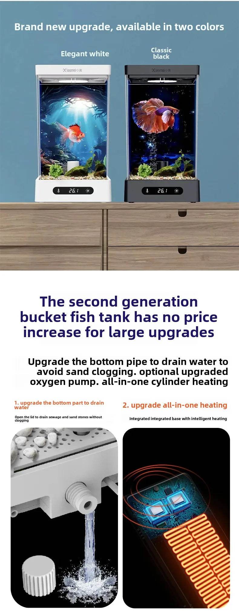 Smart betta dédié aquarium bureau mini petit écologique auto-circulation bureau aquarium aquarium aquarium - Animaleriex