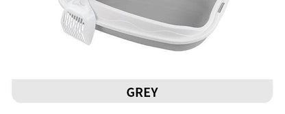 Bac à litière Semi-fermé, toilettes anti-éclaboussures pour chat, fournitures de nettoyage pour grands chatons, grand bol à excréments pour animaux de compagnie - Animaleriex