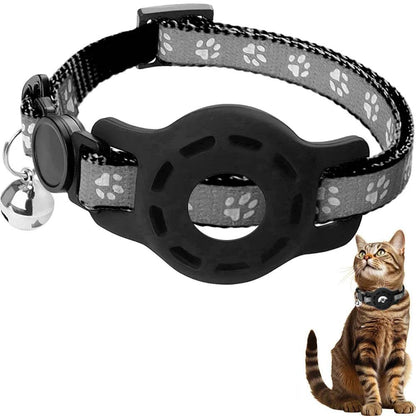 Collier pour chat AirTag avec cloches, collier pour chat à boucle de sécurité avec support Airtag, colliers anti-perte pour fille, garçon, chat, chiot - Animaleriex