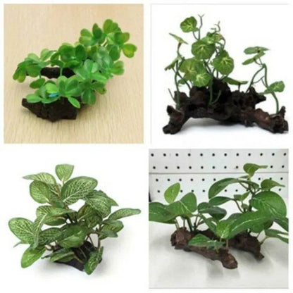 Tronc d'arbre de tortue artificiel en plastique, bois flotté, Aquarium, réservoir de poissons, cylindre de Reptile, fabrication de racines, plante, décoration en bois, ornement - Animaleriex