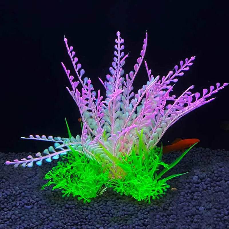 Plantes artificielles sous-marines en plastique pour Aquarium, faux arbuste aquatique, visualisation d'herbe verte, décoration de Simulation - Animaleriex