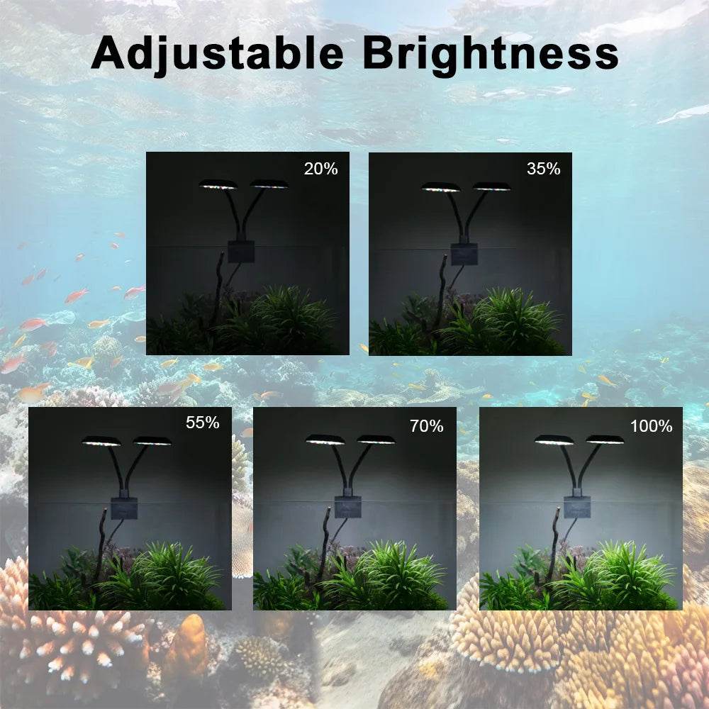 Lampe à pince USB 4W/7W pour aquarium, décoration Led, contrôle à spectre complet, lampe à algues, éclairage décoratif pour petit réservoir - Animaleriex