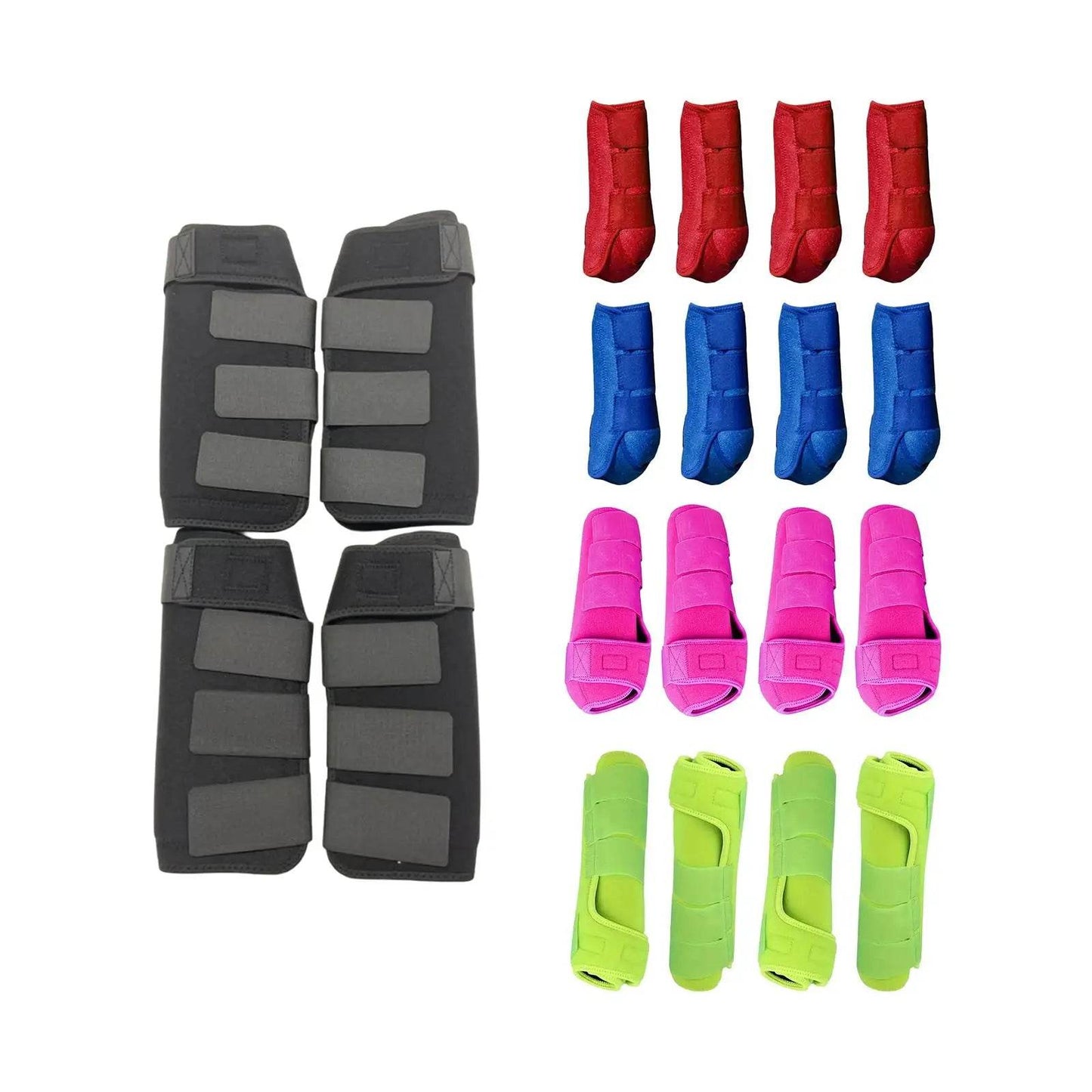 4x bottes de cheval, équipement de protection des jambes, ensemble d'enveloppements de jambes pour l'entraînement à l'équitation - Animaleriex