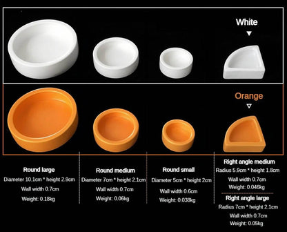 Bol d'eau et de nourriture pour Reptile, plat à vers, bols en céramique pour animaux de compagnie, Anti-fuite, Mini bol pour vers de farine, lézard, Dragon barbu - Animaleriex