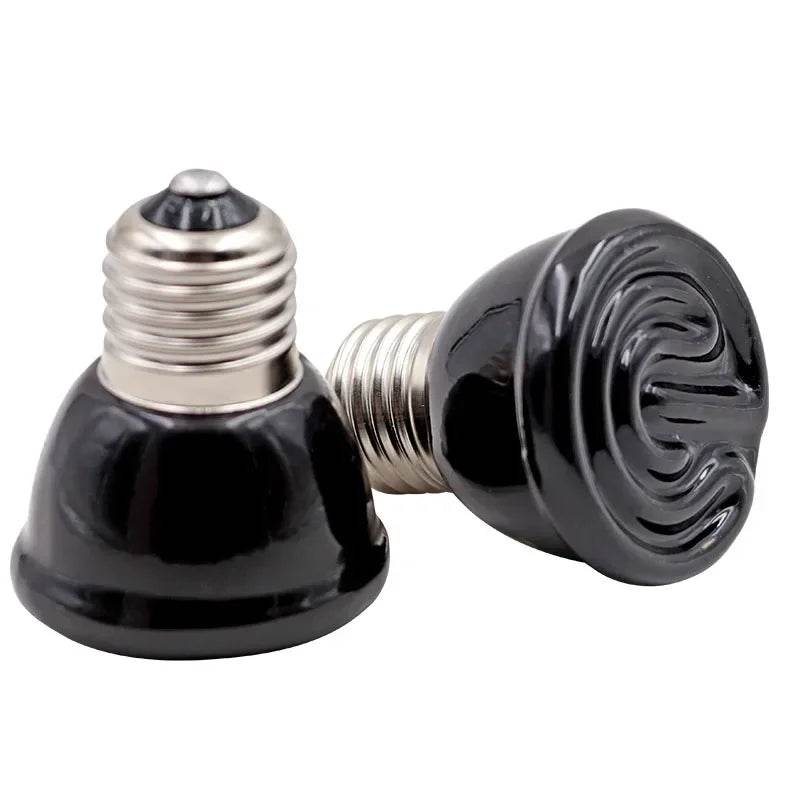 Mini lampe chauffante noire pour animaux de compagnie, émetteur en céramique, ampoule infrarouge 25/50/ 75/100W, couveuse de poulets, lampe Reptile - Animaleriex