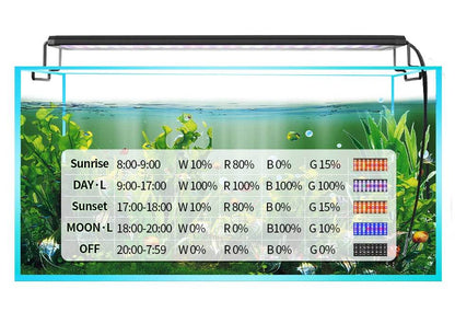 Lumière d'aquarium Programmable avec moniteur LCD et thermomètre pour plantes aquatiques, fonction mémoire, lampe LED à Cycle 24/7 - Animaleriex
