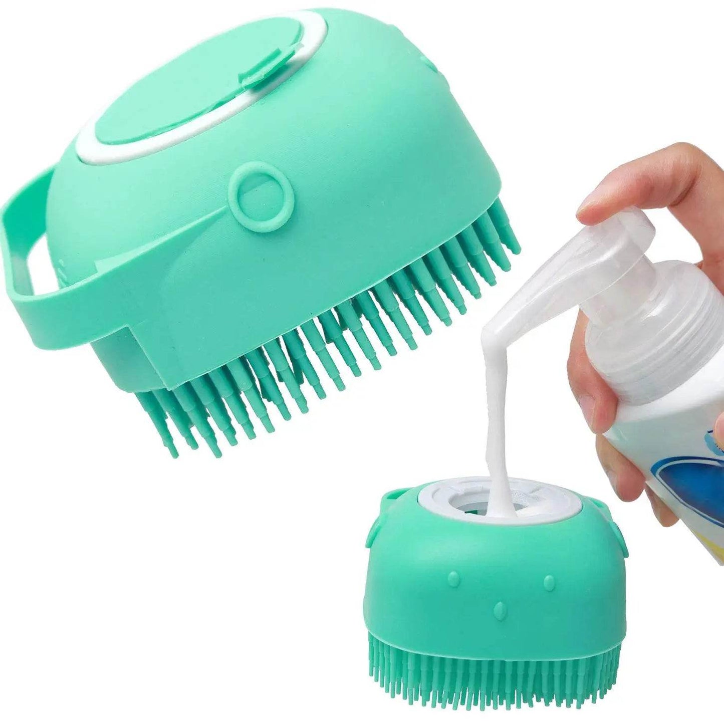 Brosse à shampoing pour chien, 2.7oz, 80ml, peigne de Massage pour chat, épurateur de toilettage pour le bain, cheveux courts, caoutchouc de Silicone souple - Animaleriex
