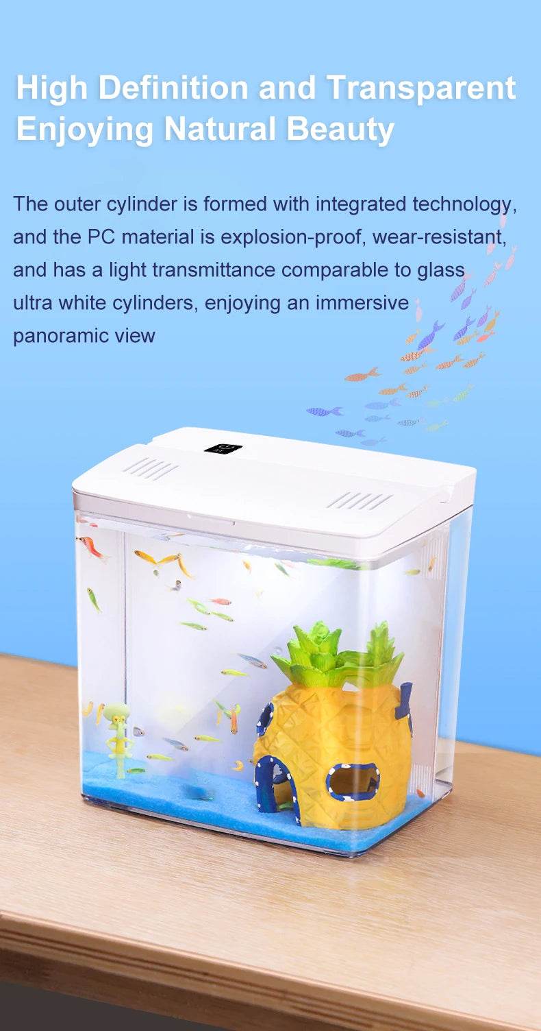 Réservoir de poissons de salon, petit mini réservoir Douyu, réservoir écologique de table domestique, filtre arrière à circulation automatique, réservoir de poissons rouges - Animaleriex