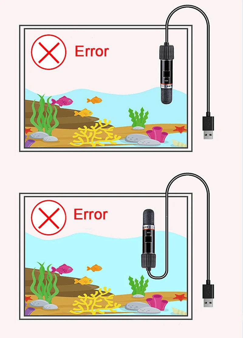 Mini tige chauffante USB pour petit Aquarium, 26 °C, température constante, Thermostat Submersible, 10W - Animaleriex