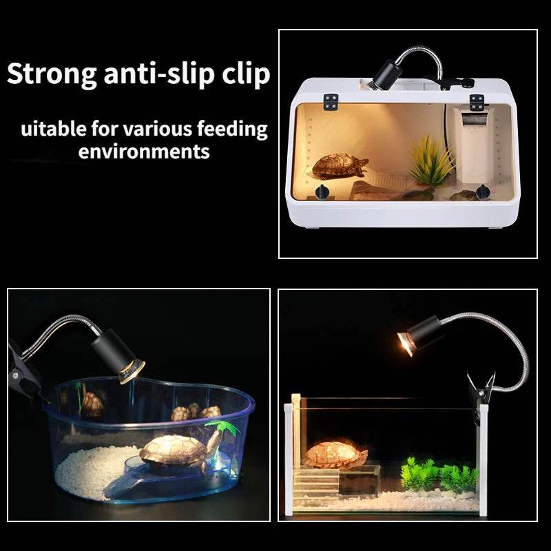 Ampoule halogène 50 W incluse, lampe chauffante pour reptiles, col de cygne réglable, lampes chauffantes pour réservoir d'aquarium, tortue, lézard, serpent, Terrarium - Animaleriex