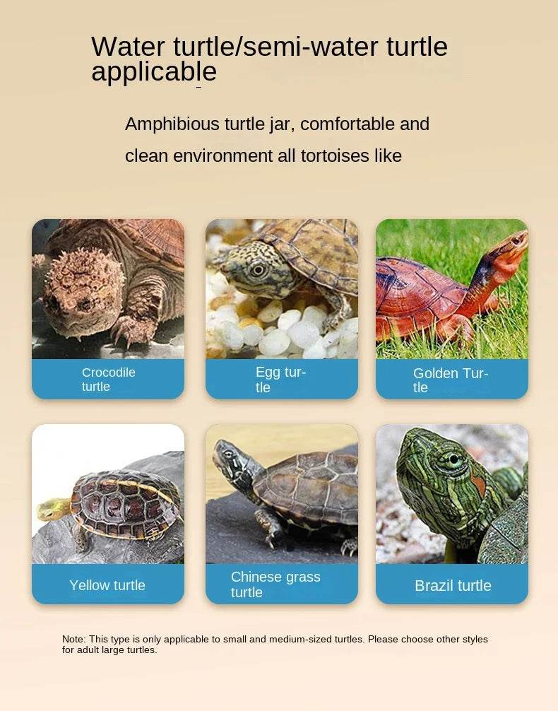 Réservoir de tortues en plastique transparent, avec zones pour la reproduction, l'alimentation, la natation, l'enclos intérieur, Cage pour tortues d'eau, habitat pour reptiles - Animaleriex