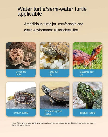 Réservoir de tortues en plastique transparent, avec zones pour la reproduction, l'alimentation, la natation, l'enclos intérieur, Cage pour tortues d'eau, habitat pour reptiles - Animaleriex